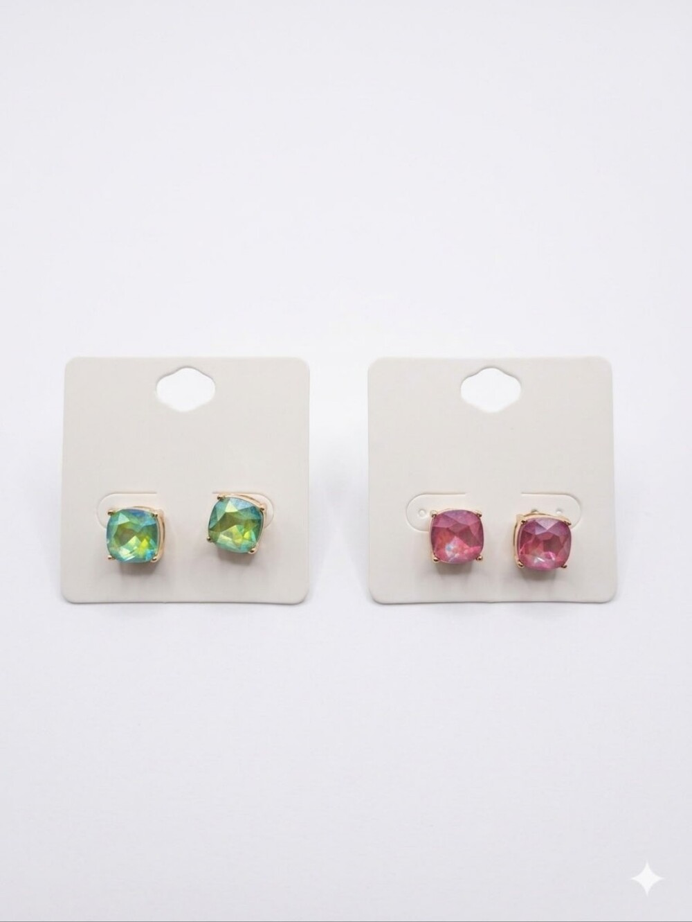 Square Gem Medium Stud Earrings Bundle Of 2 NWT